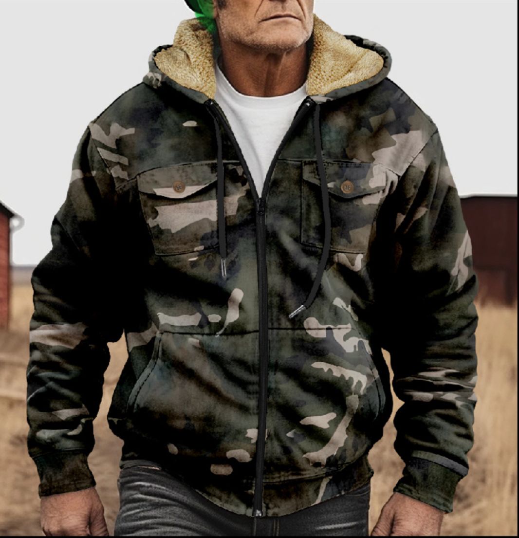 DAVID - Cazadora con capucha estilo militar