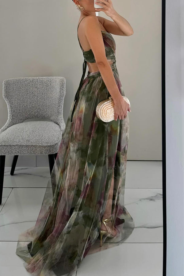 VERÓNICA - Vestido largo con estampado floral encantador