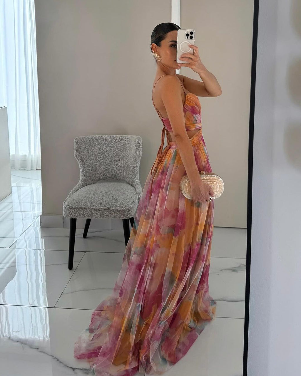 VERÓNICA - Vestido largo con estampado floral encantador