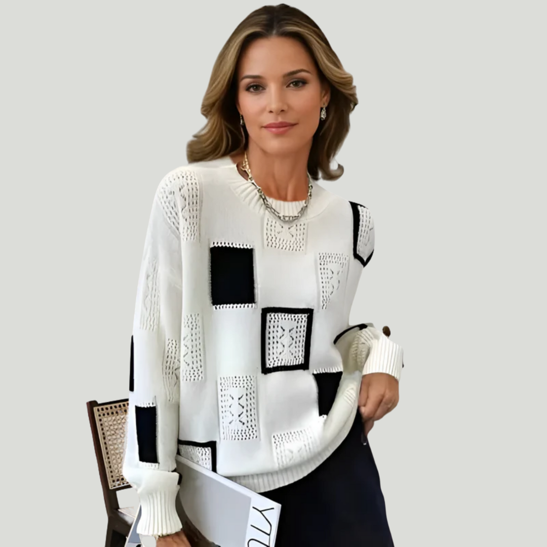 BLANCA - Jersey elegante con estampado geométrico