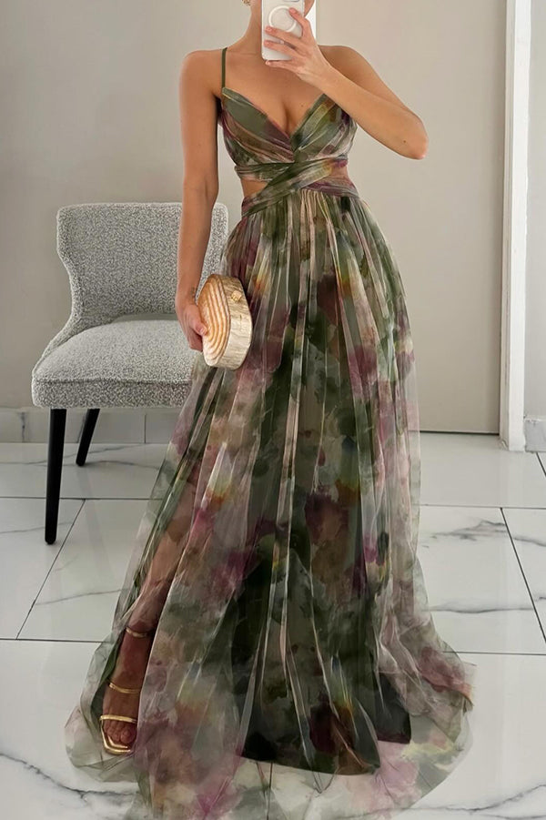 VERÓNICA - Vestido largo con estampado floral encantador