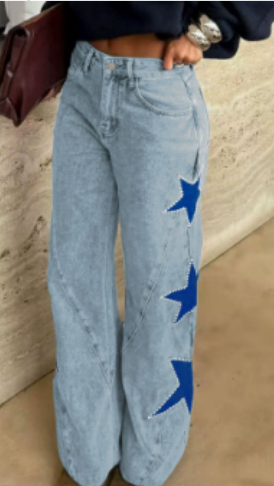 VERA - Vaqueros rectos casuales con estrellas