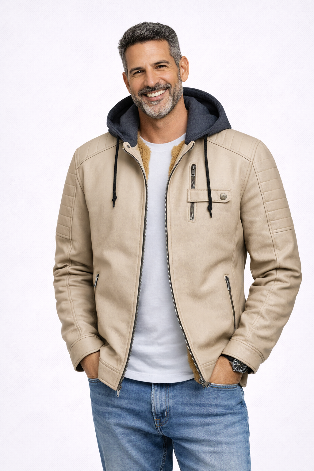 ALEIX - Chaqueta con capucha para hombre elegante y refinada