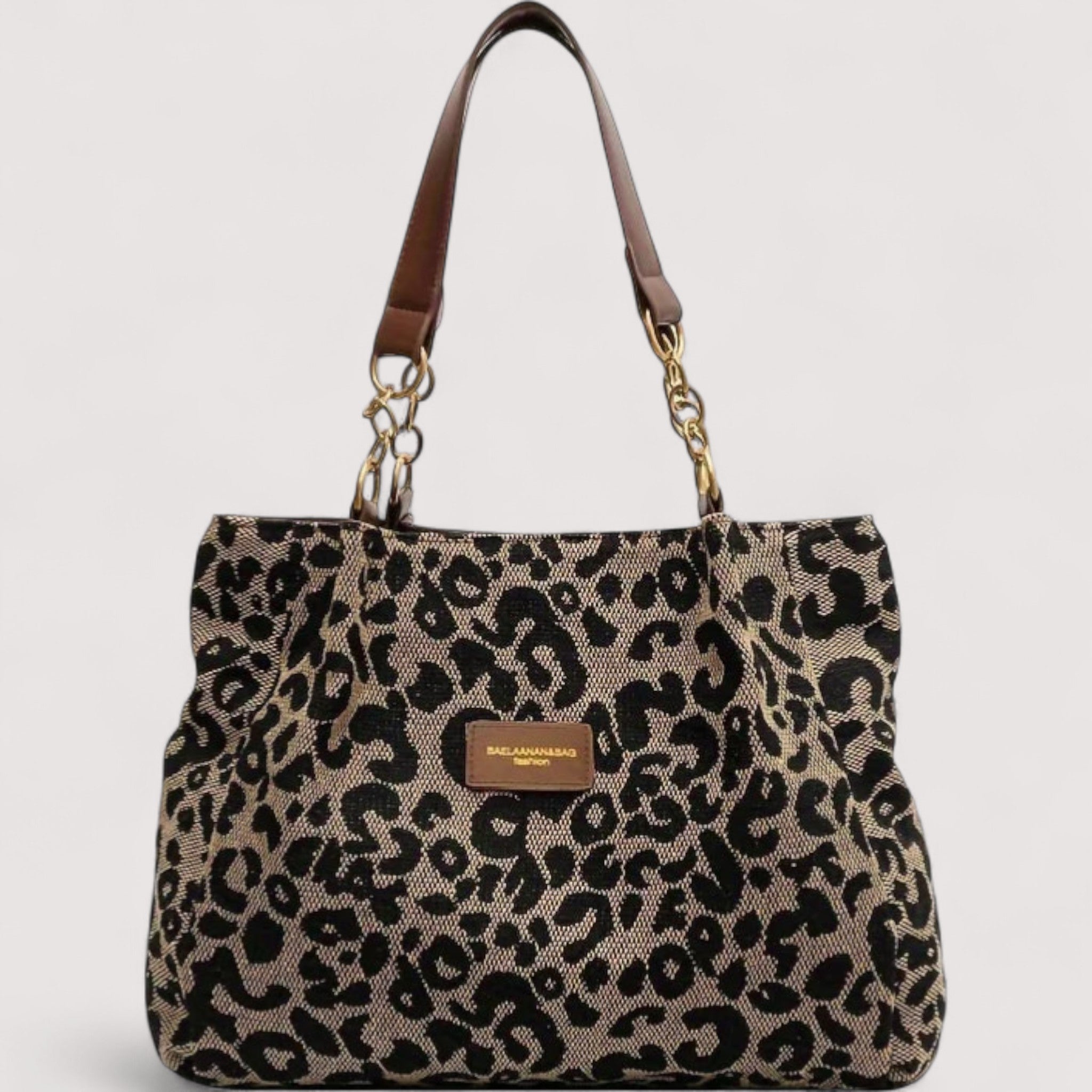 AURORA - Bolso de lona con estampado de leopardo, práctico y elegante.
