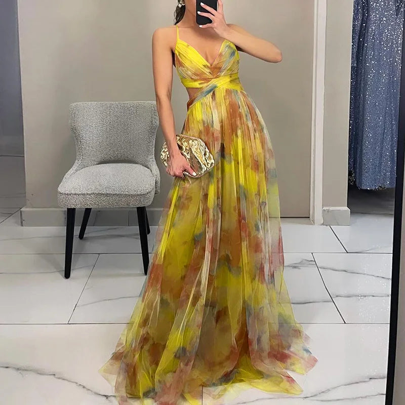 VERÓNICA - Vestido largo con estampado floral encantador