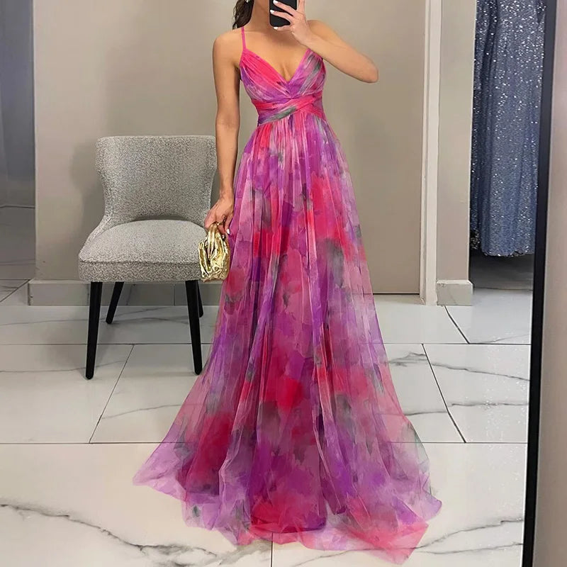 VERÓNICA - Vestido largo con estampado floral encantador