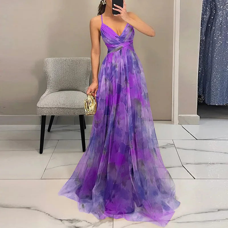 VERÓNICA - Vestido largo con estampado floral encantador
