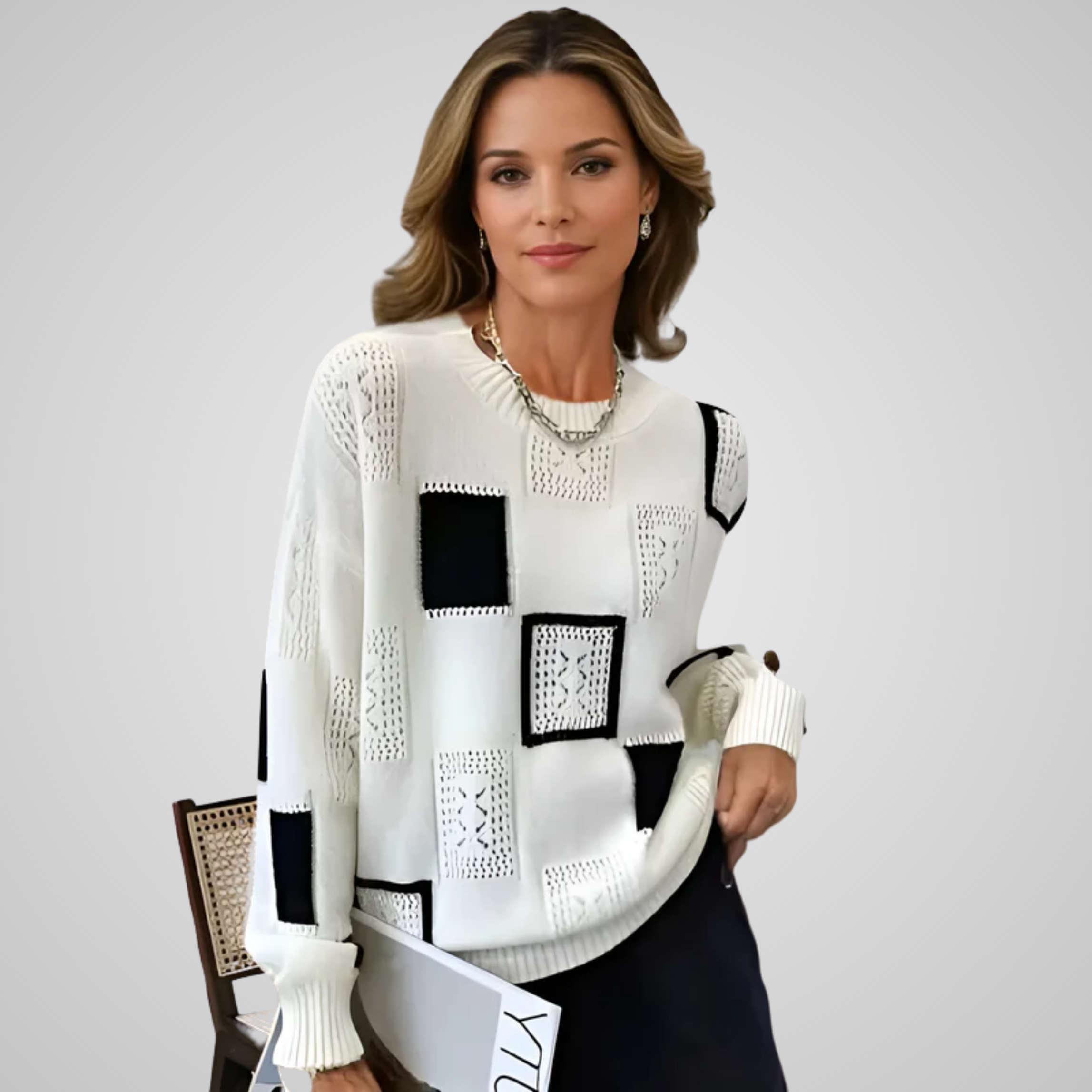 BLANCA - Jersey elegante con estampado geométrico