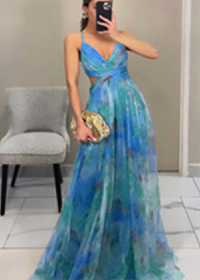 VERÓNICA - Vestido largo con estampado floral encantador