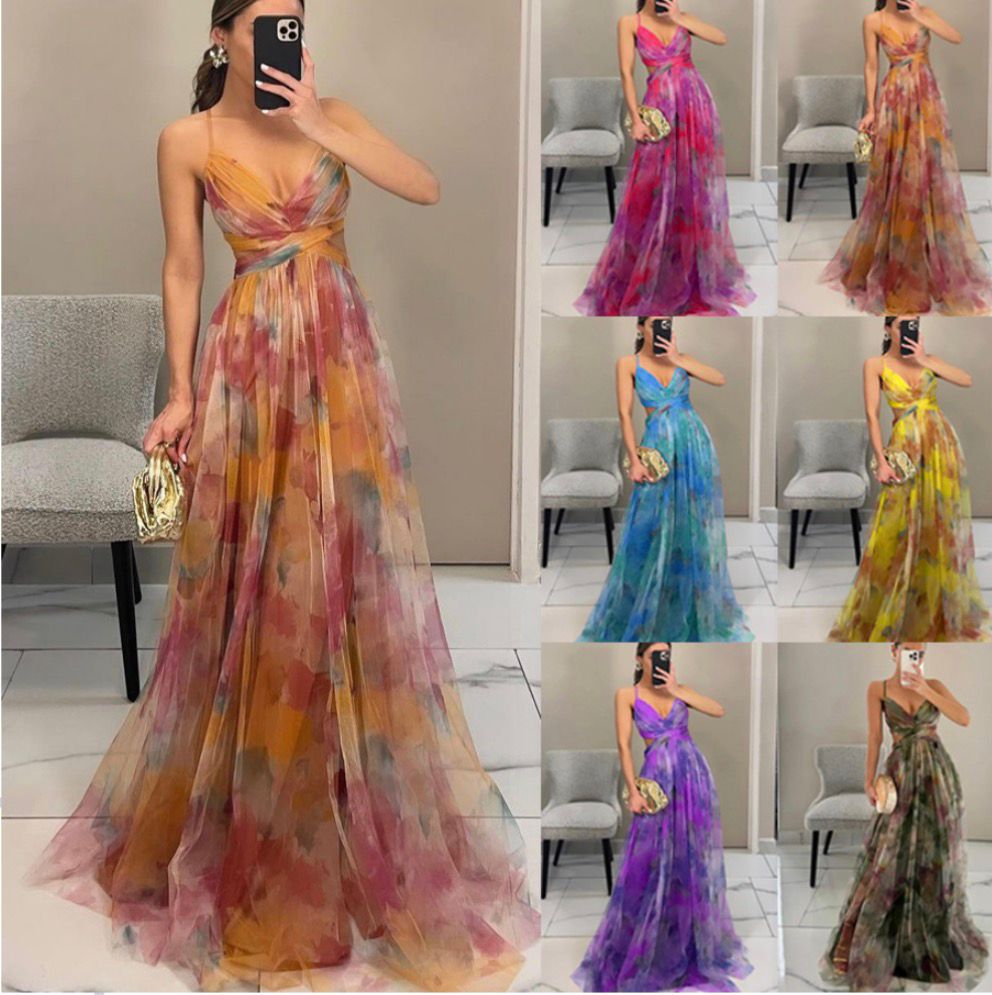 VERÓNICA - Vestido largo con estampado floral encantador