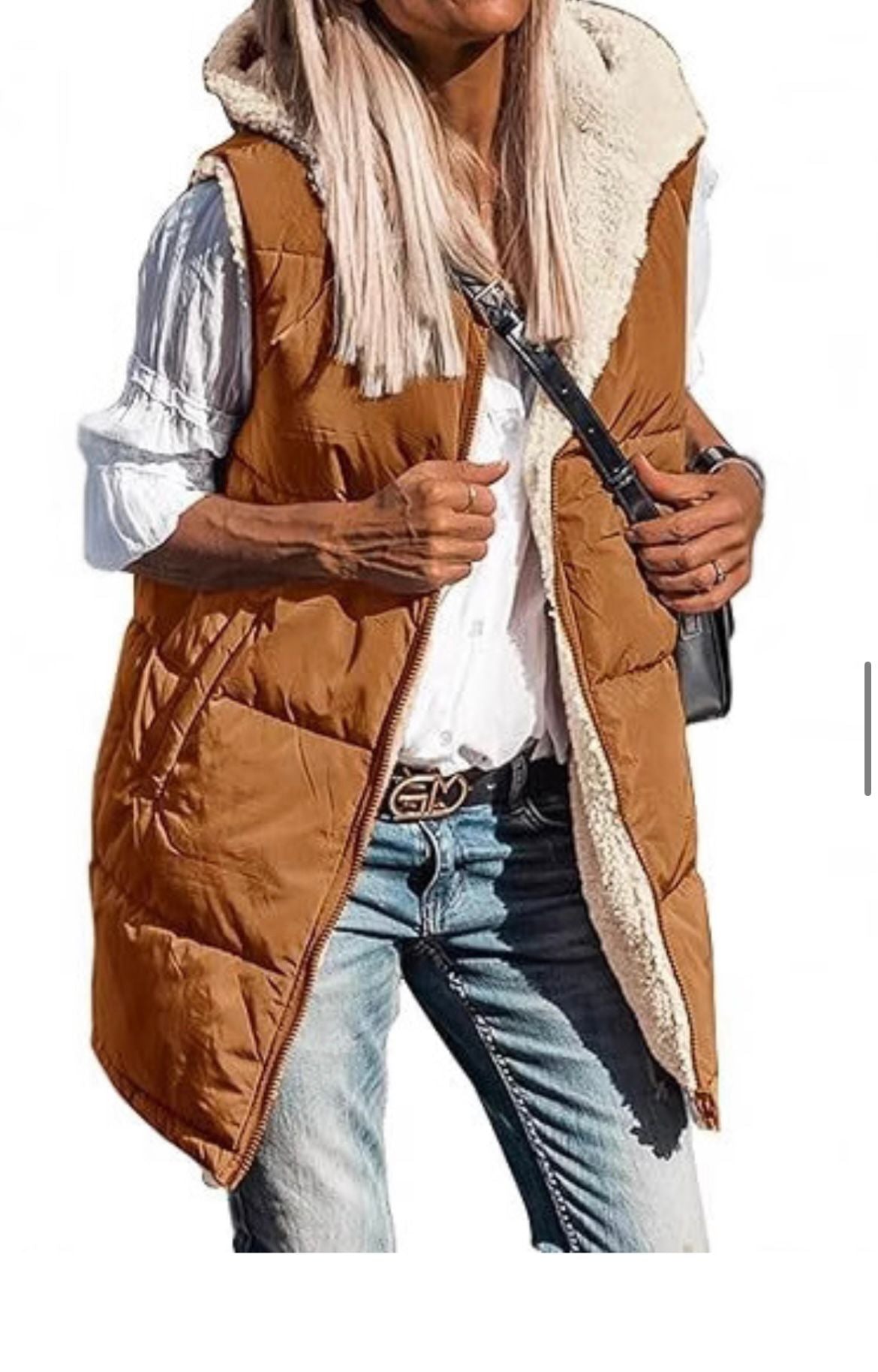 CINTIA – Chaleco reversible con capucha y forro polar