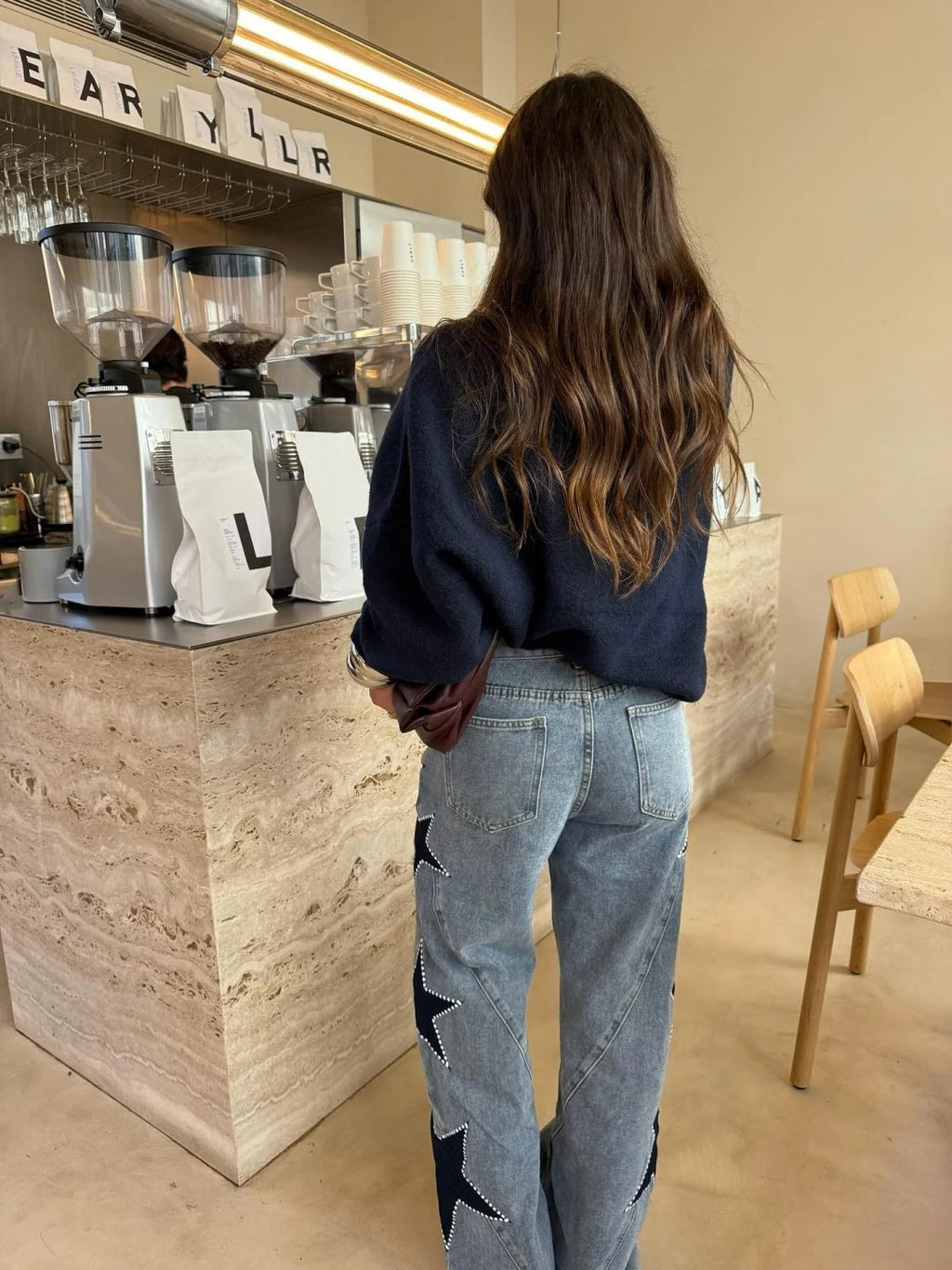 VERA - Vaqueros rectos casuales con estrellas