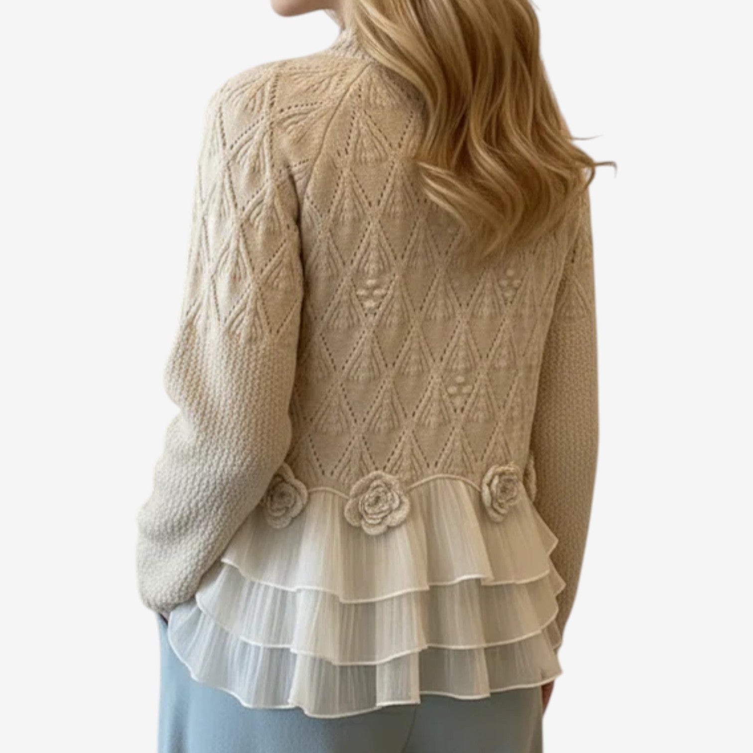 Suéter de Punto Texturizado Graci Elegante y de Corte Relajado