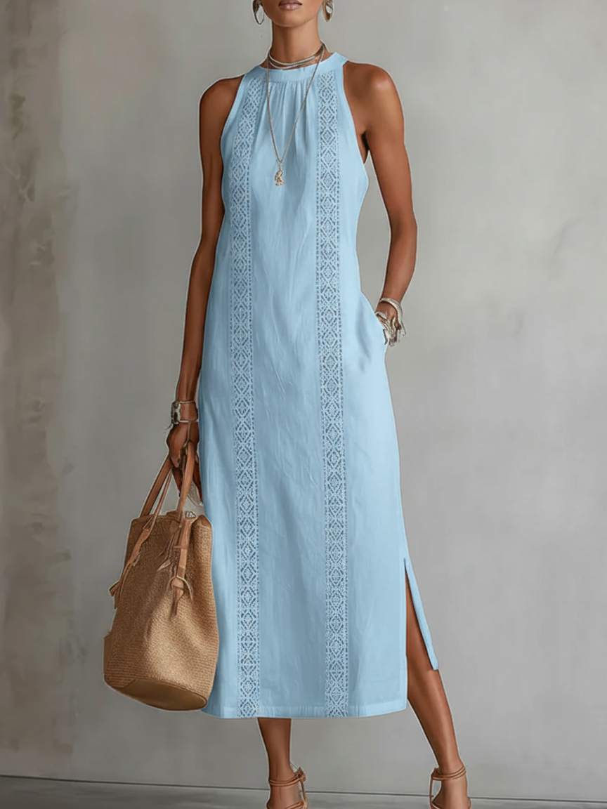 JASMIN - Vestido midi con cuello mao