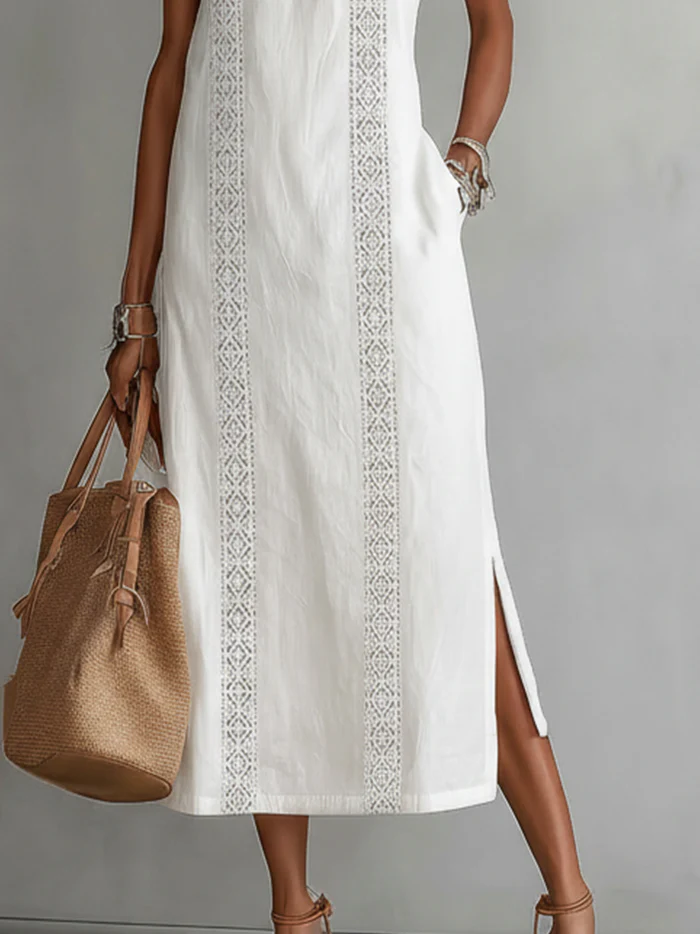 JASMIN - Vestido midi con cuello mao