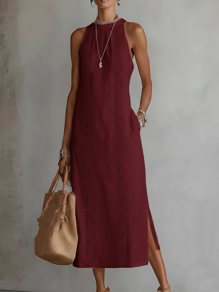 JASMIN - Vestido midi con cuello mao